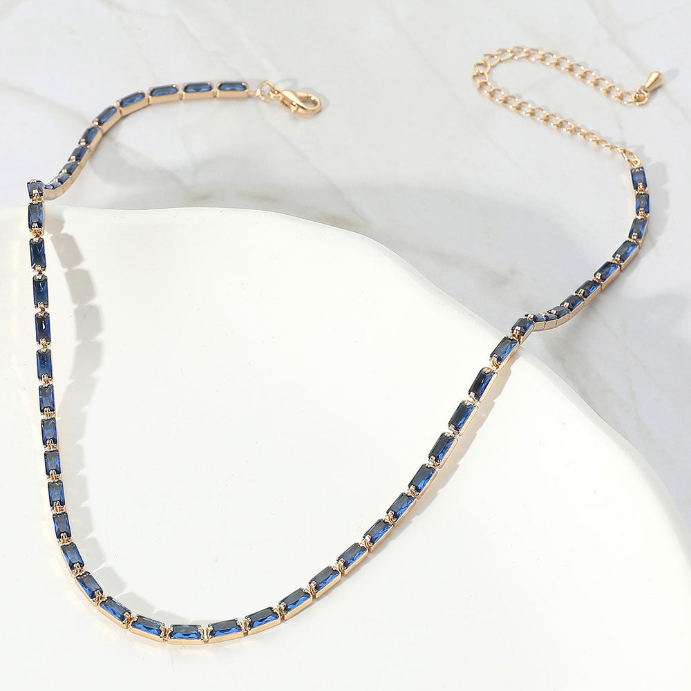 Madeline Love Gold, Montana Blue Rectangle Stone Necklace - Necklaces