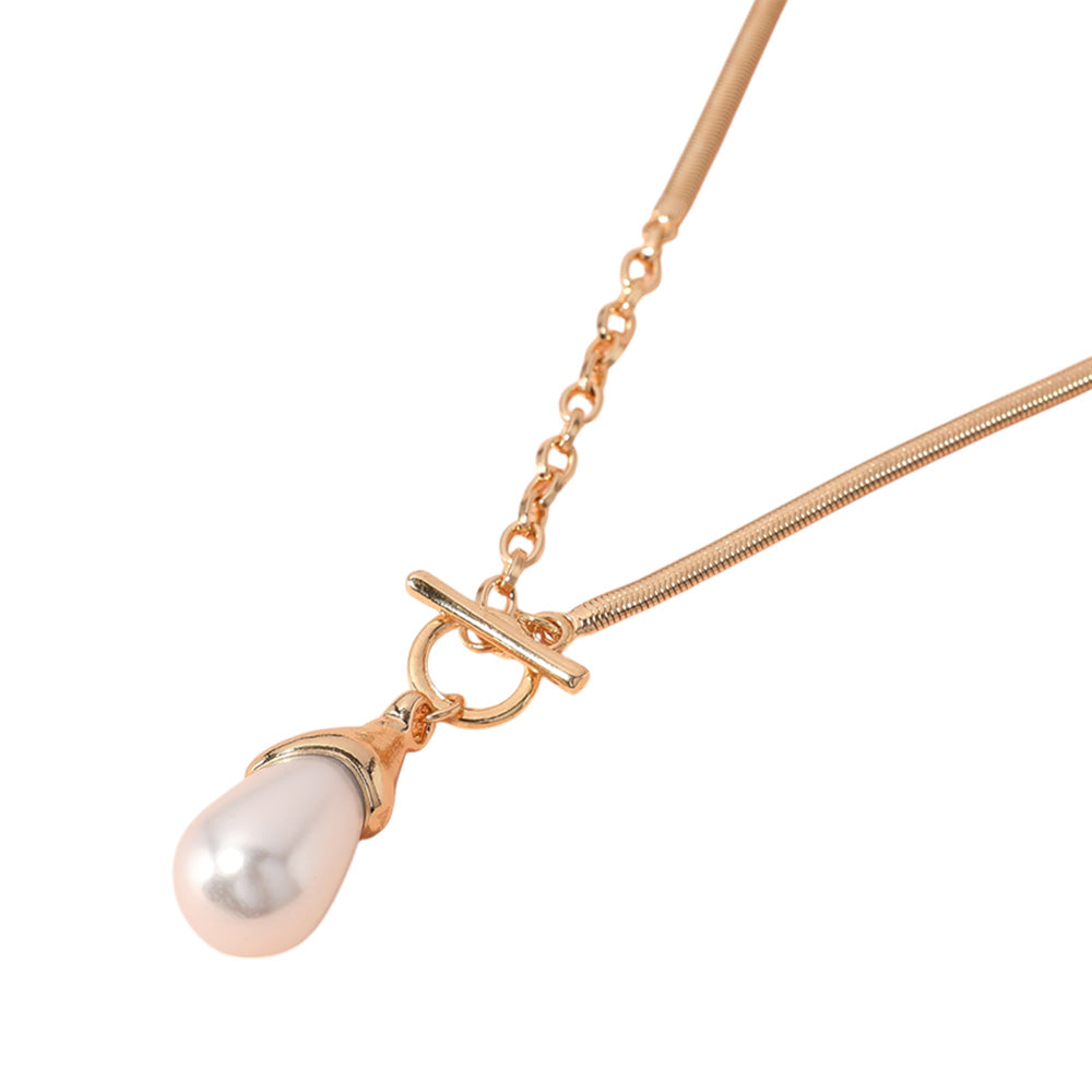Madeline Love Gold SECRET BOX_Pearl Toggle Pendant Necklace - Necklaces - desc