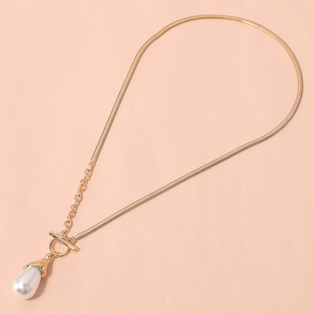 Madeline Love Gold SECRET BOX_Pearl Toggle Pendant Necklace - Necklaces - extra