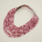Madeline Love Dark, Pink Marbled Ball Beaded Multi Layered Faux Leather Magnetic Necklace - Necklaces