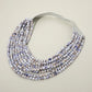 Madeline Love Blue, Multi Marbled Ball Beaded Multi Layered Faux Leather Magnetic Necklace - Necklaces