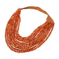 Madeline Love Orange Marbled Ball Beaded Multi Layered Faux Leather Magnetic Necklace - Necklaces - desc