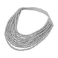 Madeline Love Rhodium Marbled Ball Beaded Multi Layered Faux Leather Magnetic Necklace - Necklaces - desc