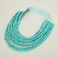 Madeline Love Turquoise Marbled Ball Beaded Multi Layered Faux Leather Magnetic Necklace - Necklaces