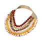 Madeline Love Brown, Multi Multi Strand Marbled Ball Beaded Faux Leather Magnetic Necklace - Necklaces - desc
