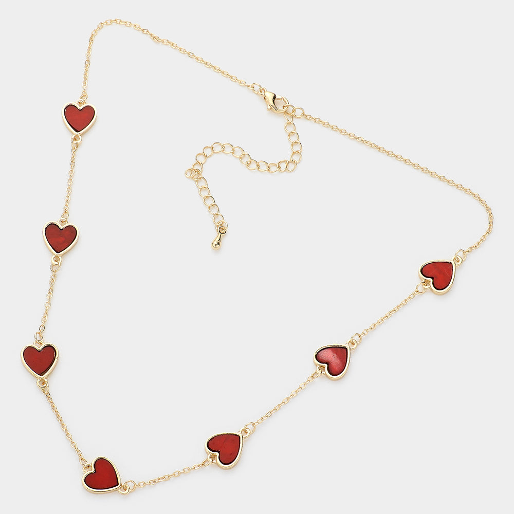 Heart Station Necklace - Necklaces