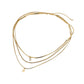 Madeline Love Clear, Gold 18K Gold Dipped Teardrop Stone Bezel Pendant Accent Mixed Chain Layered Necklace - Necklaces - extra
