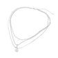 Madeline Love Clear, Silver, White Gold White Gold Dipped Stone Accent Coin Charm Mixed Chain Layered Necklace - Necklaces - extra