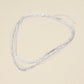 Madeline Love Clear, Silver, White Gold White Gold Dipped Stone Pave Square Pendant Accent Herringbone Paperclip Chain Layered Necklace - Necklaces - desc