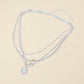 Madeline Love Clear, Silver, White Gold White Gold Dipped Oval Sunburst Charm Accent Mixed Chain Layered Necklace - Necklaces - desc