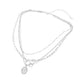 Madeline Love Clear, Silver, White Gold White Gold Dipped Oval Sunburst Charm Accent Mixed Chain Layered Necklace - Necklaces - extra