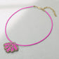 Madeline Love Pink Felt Back Seed Beaded Shell Pendant Necklace - Necklaces