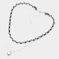 Faux Suede Double Layered Metal Heart Pendant Necklace - Necklaces