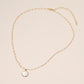 Madeline Love Cream, Gold Pearl Coin Pendant Faceted Beaded Chain Necklace - Necklaces - desc