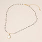 Madeline Love Cream, Hematite Pearl Coin Pendant Faceted Beaded Chain Necklace - Necklaces - desc