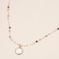 Madeline Love Black, Cream Pearl Coin Pendant Faceted Beaded Chain Necklace - Necklaces