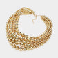 Madeline Love Gold Metal Ball Multi Strand Bib Necklace - Necklaces - desc