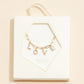 Semi Fine Collection - 18K Gold Dipped Brass Metal LOVE Monogram Charm Paperclip Chain Necklace
