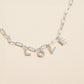 Semi Fine Collection - 18K Gold Dipped Brass Metal LOVE Monogram Charm Paperclip Chain Necklace