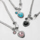 Madeline Love Antique Silver, Aqua Heart Stone Pendant Antique Metal Necklace - Necklaces - extra