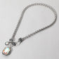 Madeline Love AB, Antique Silver Rectangular Stone Pendant Antique Metal Necklace - Necklaces - extra