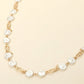 Madeline Love Worn Gold Pearl Disc Abstract Charm Link Necklace - Necklaces