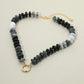 Madeline Love Black, Gold Chunky Resin Disc Beaded Necklace - Necklaces