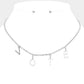 Madeline Love Clear, Rhodium Metal VOTE Initial Message Station Rhinestone Chain Necklace - Necklaces