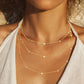 Madeline Love Gold Gold Dipped Brass Metal Round CZ Station Necklace