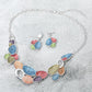 Madeline Love Multi, Silver Organic Shape Link Statement Necklace - Necklaces