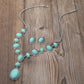 Madeline Love Turquoise Bold Vintage Boho Oval Stone Link Cascading Statement Necklace - Necklaces