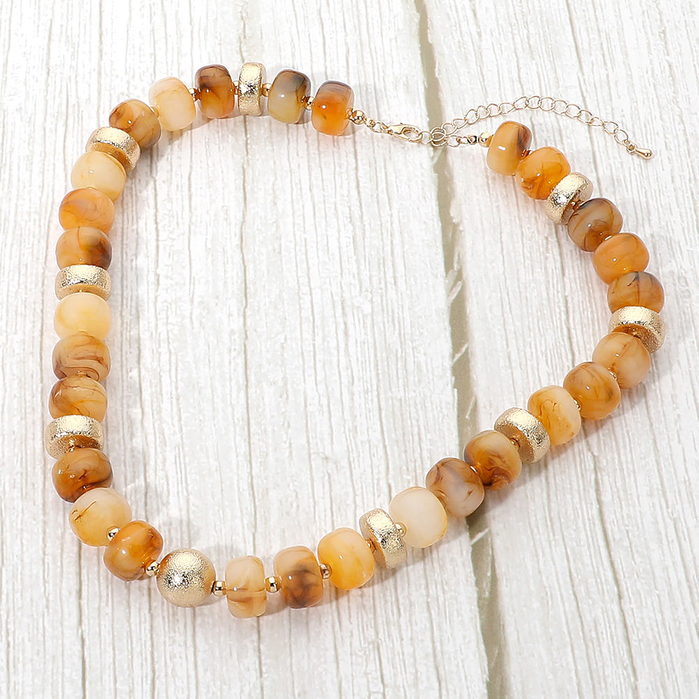 Madeline Love Gold, Neutral Bold Chunky Beaded Statement Necklace