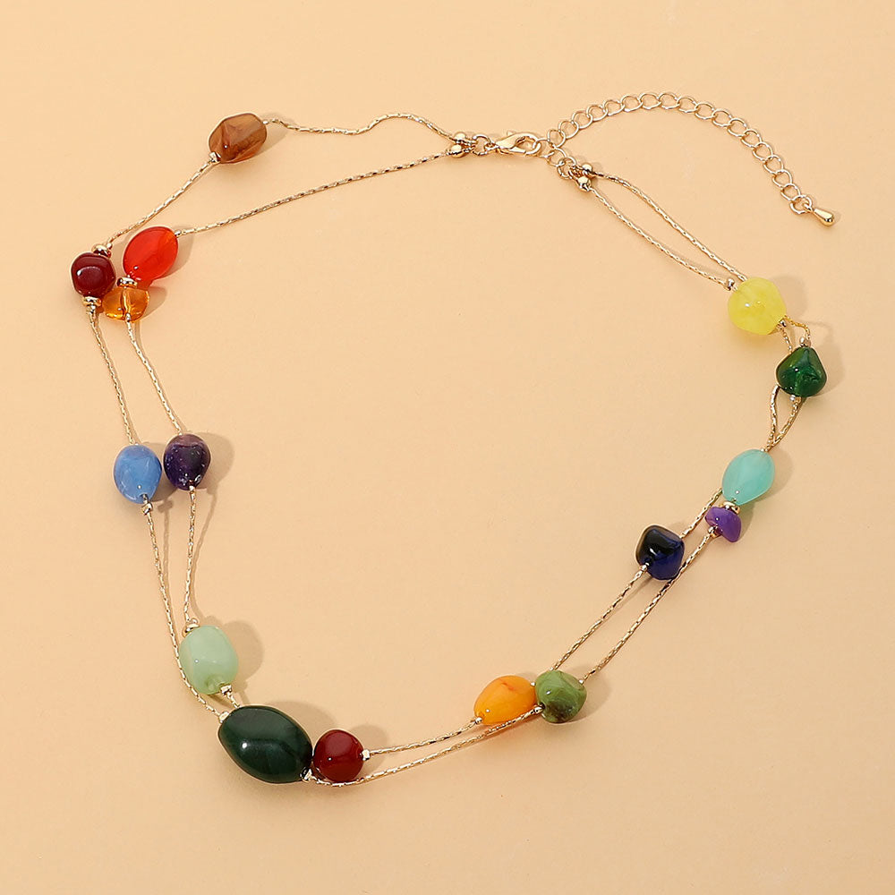 Madeline Love Gold, Multi Double Strand Beaded Necklace