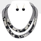 Madeline Love Black, Cream Double Mesh Tube Pearl Collar Necklace - Necklaces