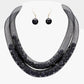Madeline Love Black Double Mesh Tube Pearl Collar Necklace - Necklaces