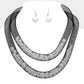 Madeline Love Black, White Double Mesh Tube Pearl Collar Necklace - Necklaces