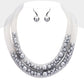 Madeline Love Gray Double Mesh Tube Pearl Collar Necklace - Necklaces