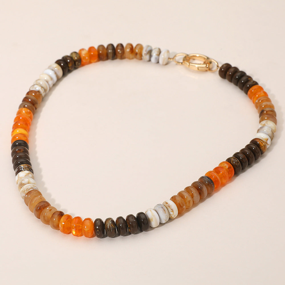 Madeline Love Brown Chunky Resin Disc Beaded Necklace - Necklaces