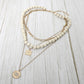 Madeline Love Ivory Round Evil Eye Square Pendant Wooden Beaded Multi Layered Necklace - Necklaces
