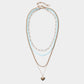 Metal Heart Pendant Multi Layered Necklace - Necklaces