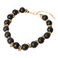 Madeline Love Black Bold Wooden Beaded Statement Necklace - Necklaces - desc