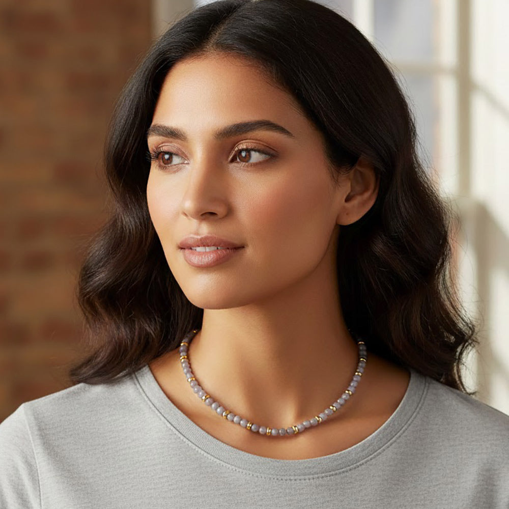 Madeline Love Gray Beaded Chain Necklace - Necklaces