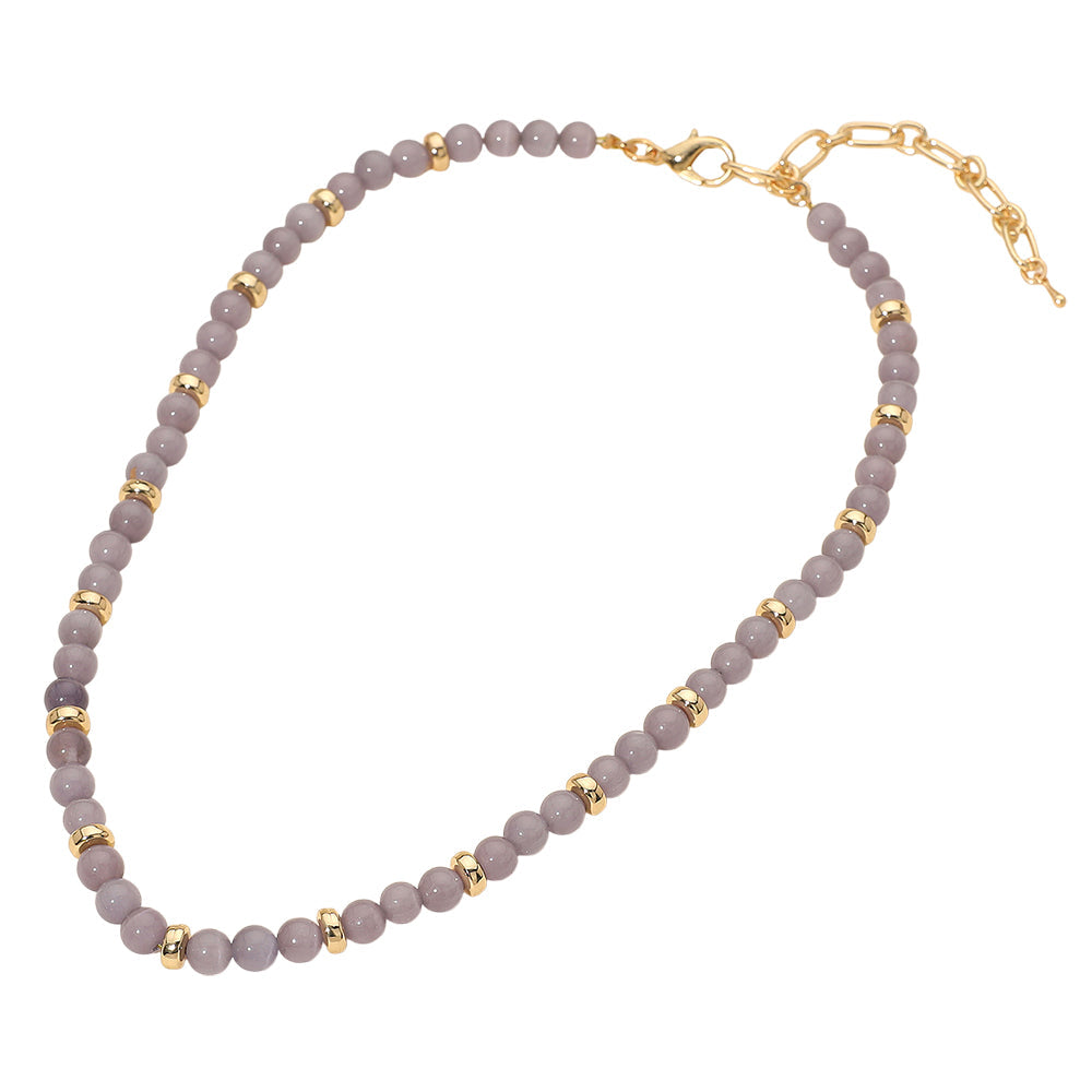 Madeline Love Gray Beaded Chain Necklace - Necklaces - extra