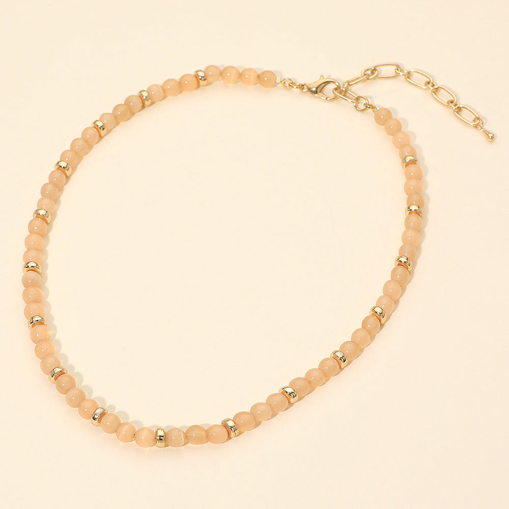 Madeline Love Peach Beaded Chain Necklace - Necklaces