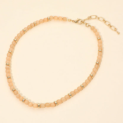 Madeline Love Peach Beaded Chain Necklace - Necklaces