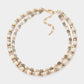 Madeline Love Ivory Wood Faceted Beaded Layered Necklace - Necklaces - desc