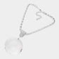 Madeline Love Clear, Rhodium Oversized Round Glass Stone Pendant Pointed Necklace - Necklaces - desc