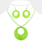Madeline Love Green Round Mother of Pearl Pendant Necklace - Necklaces