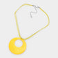 Madeline Love Yellow Round Mother of Pearl Pendant Necklace - Necklaces - desc