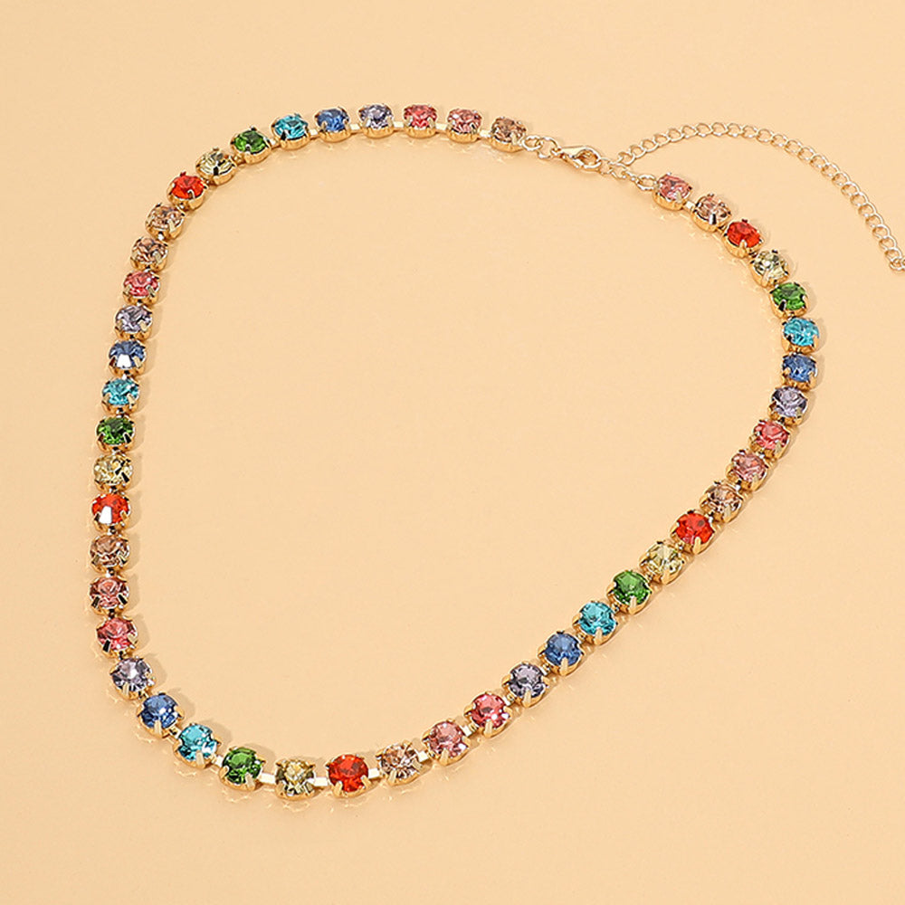 Madeline Love Multi Round Stone Link Statement Necklace